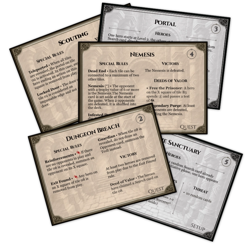 Call of Dungeons Quest cards